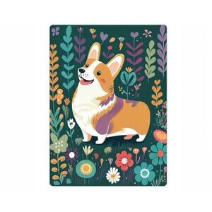 Colorful Corgi Flower Magnet